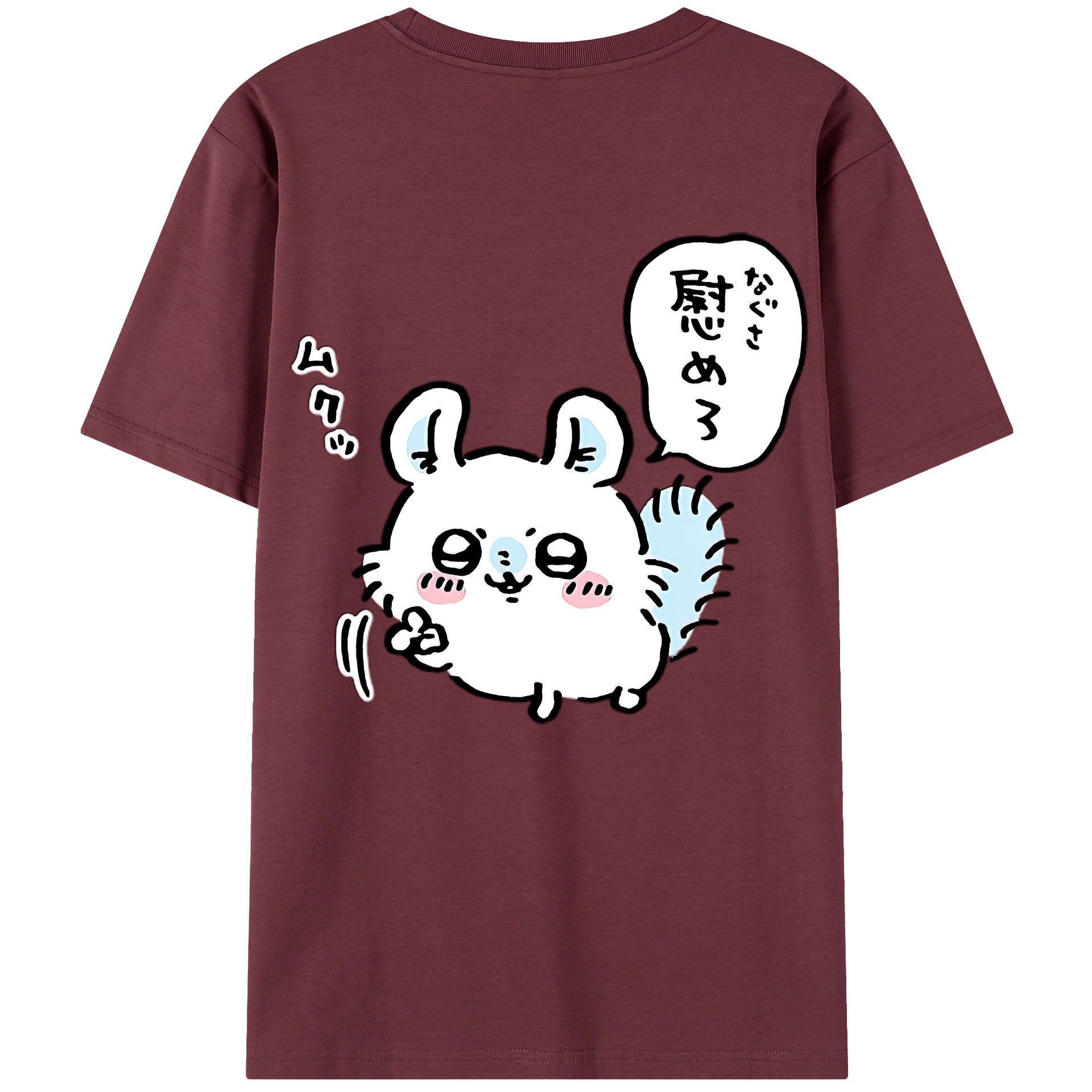 （画像用） ちいかわ モモンガ Chii-kawa Momonga 綿100％半袖Tシャツ（背面プリント）